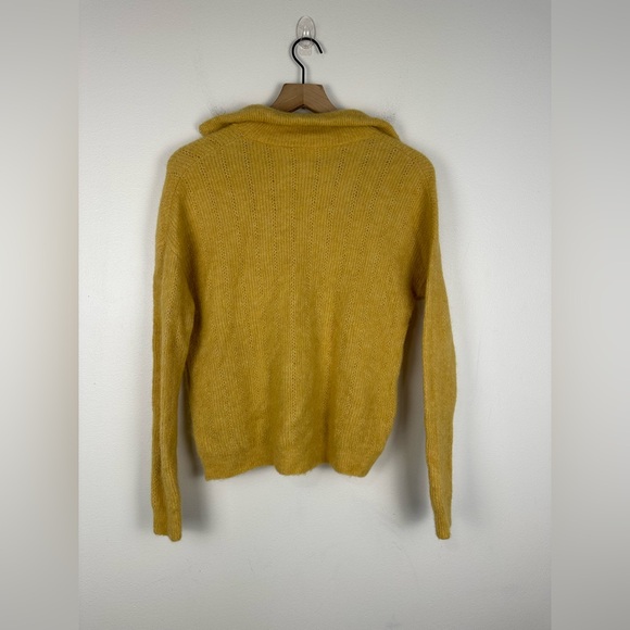Sézane Mustard Johnny Knit Alpaca Wool Sweater Women’s Sz XS - Picture 6 of 8